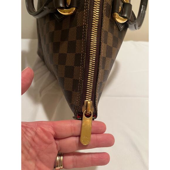 Louis Vuitton Saleya MM Damier Ebene Tote EXCELLENT Shoulder Bag Brown Leather - Picture 11 of 16